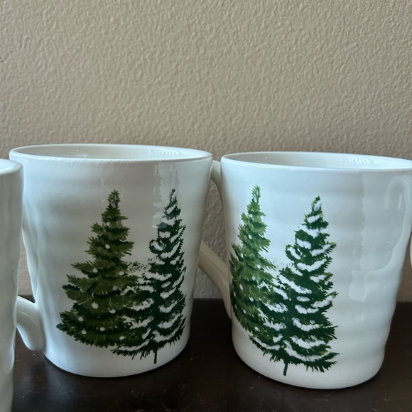 Maxcera set of 2 Christmas Mugs New Evergreen Trees Ceramic - Picture 2 of 5